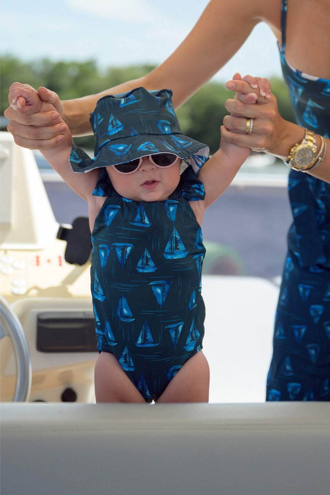 Chapéu de Praia Infantil com Proteção UV Dupla Face Collab Nautica