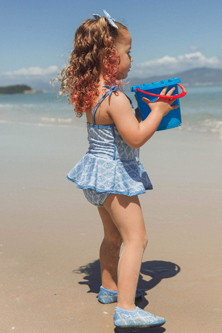 Maiozinho feminino de praia na estampa Âncora com proteção uv