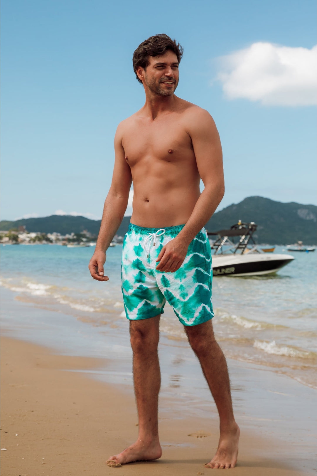 Short Masculino Tie Dye Verde